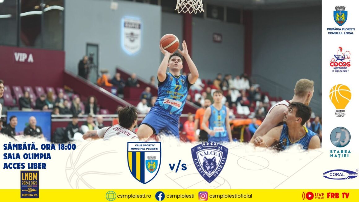 LNBM-Getica 95: CSM BBA Petrolul Ploieşti – CS Vâlcea 1924, mâine seară, în „Olimpia”!