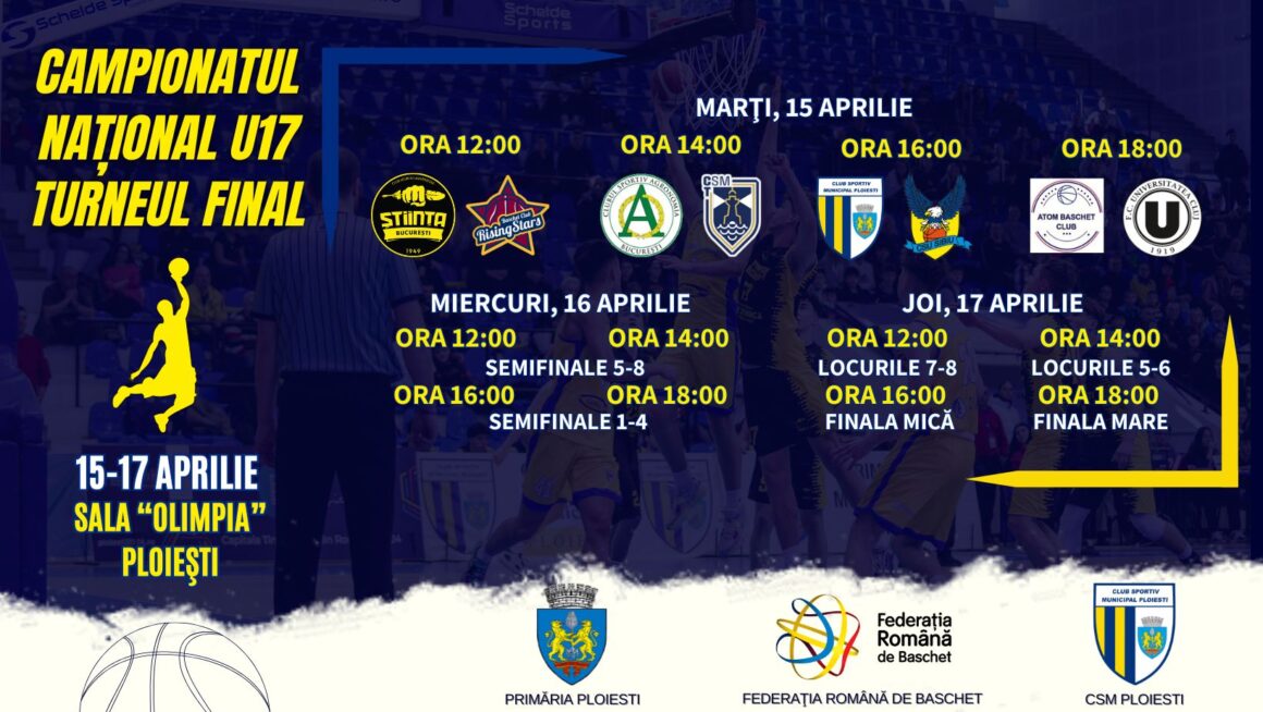 Sala „Olimpia” găzduieşte, de mâine, Turneul Final al Campionatului Naţional „U17”!